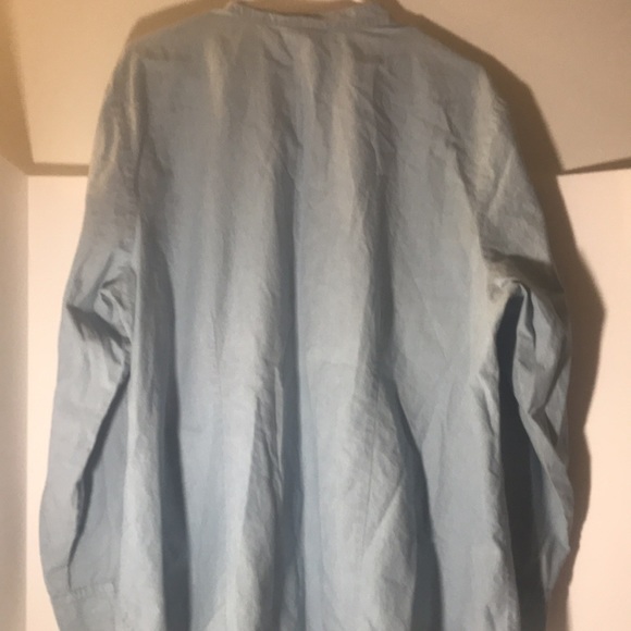 Madison & Max button down top size 18W  long sleeves blue cream floral d… - Picture 8 of 9